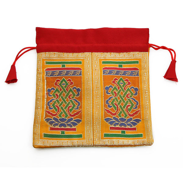 Red Silk Drawstring Mala Bag