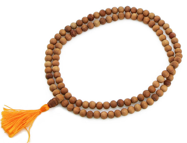 Natural Sandalwood Mala Beads (8mm) — The Bead Chest