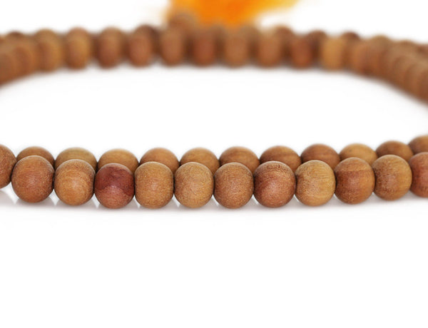 Natural Sandalwood Mala Beads (8mm) — The Bead Chest