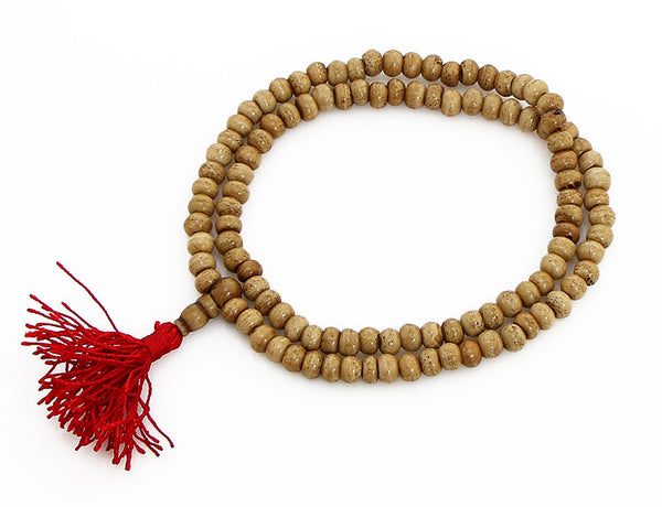 Buddhist Mala Beads Ivory Colored Bone Top View