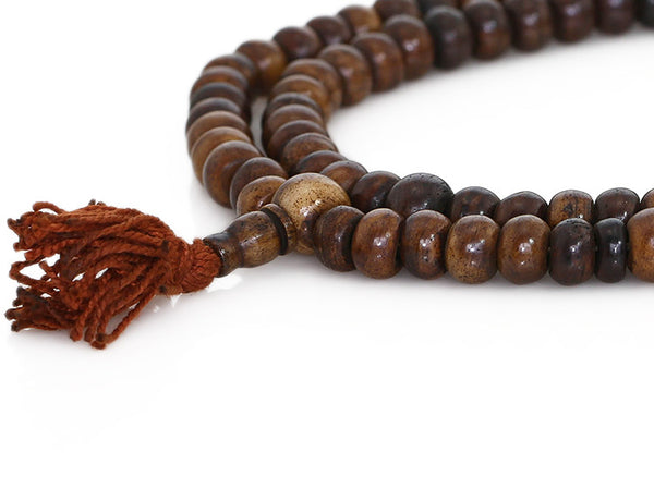 Buddhist Mala Beads featuring Dark Brown Yak Bone