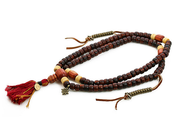 Buddhist Mala Beads with Tulipwood Cocobolo and Maple Wood