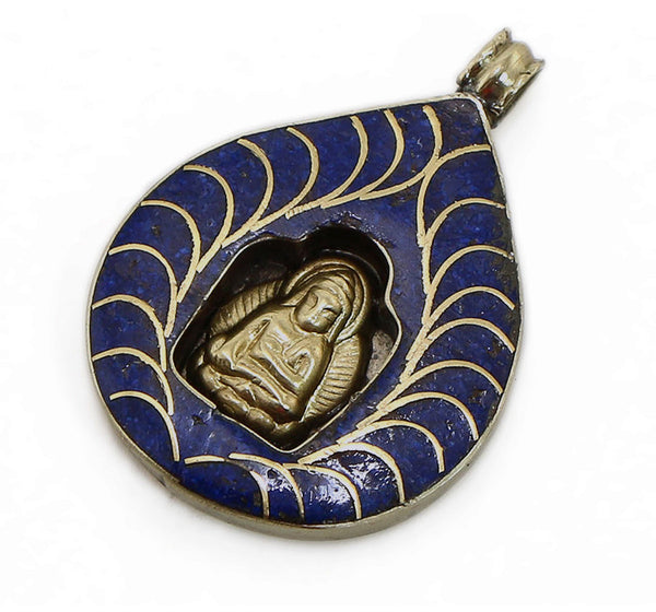 Tibetan Buddhist Buddha Head Sterling-silver Brass Charm Necklace Pend –  Vietsway.com