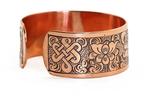 Copper Tibetan Symbol Bracelet Underside