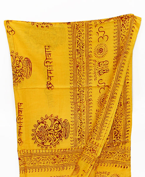 Goldenrod Yellow Cotton Yoga Wrap Top Section