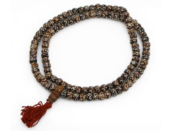 Mala Beads with Handpainted Om Symbol