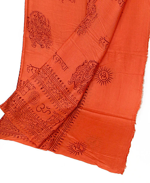 Orange Cotton Yoga Wrap Bottom Section Folded