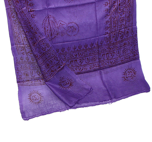 Purple Cotton Yoga Scarf Folded