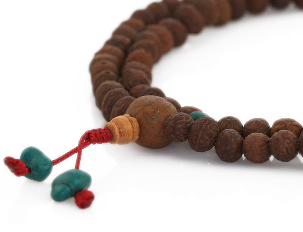 Raktu Seed Mala Beads with Bodhi Seed Guru Bead