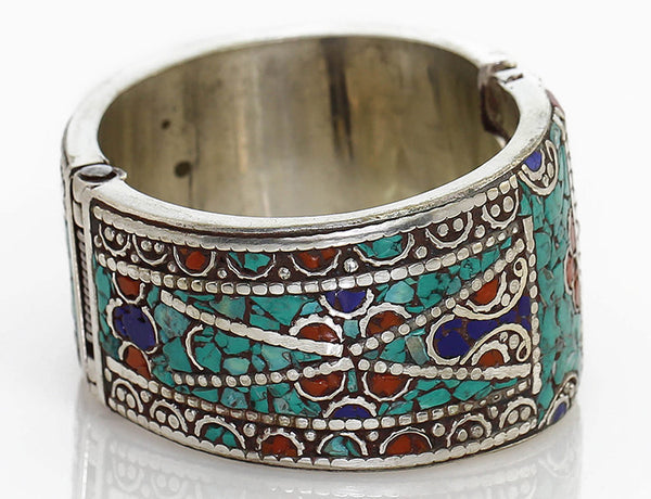 Vintage Style Tibetan Cuff Bracelet | Spring-loaded Closure – Lhasa ...