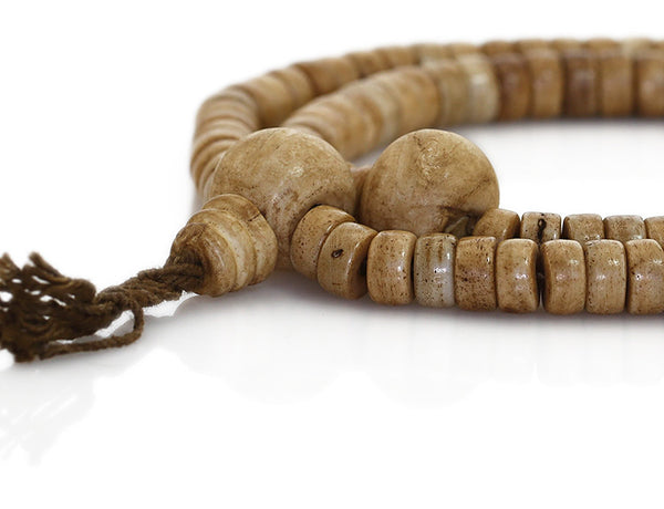 Tibetan Buddhist Mala Beads Antiqued Bone Guru Bead