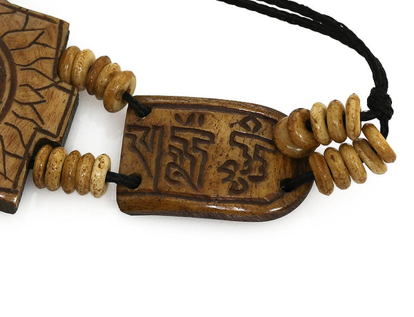 Tibetan Buddhist Bracelet Carved Mantra Right Side