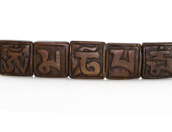 Tibetan Mantra Bracelet with Yak Bone Tiles Top View