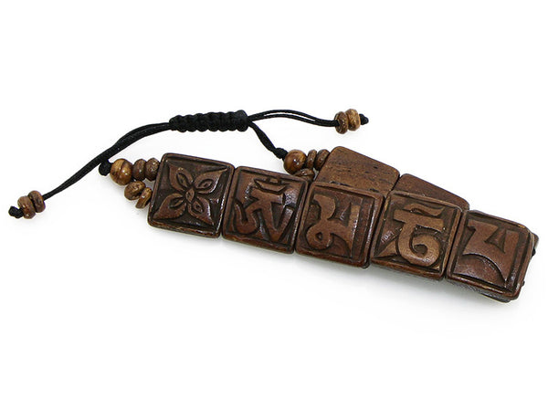 Tibetan Mantra Bracelet with Yak Bone Tiles