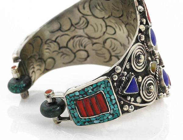 Vintage Style Tibetan Cuff Bracelet Side View