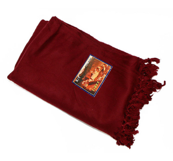 Yak Wool Red Tibetan Monks Shawl Folded